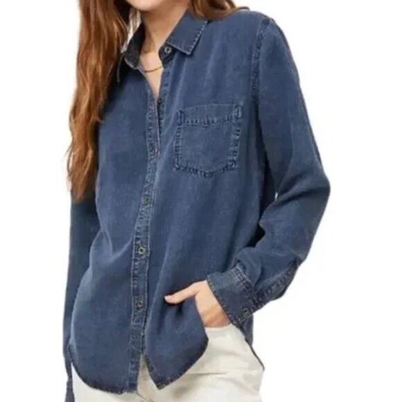 Rails Fake Denim Dark Button Down - Picture 1 of 4